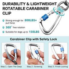 Snagle Paw heavy-duty dog chain leash swivel shown to prevent tangles during play.