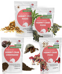 Snout and Shell Farm Meadow Bundle shows a complete hermit crab feeding kit for balanced nutrition.