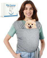 Snqqmtt dog sling swaddle light grey provides secure front-carry comfort for small dogs.