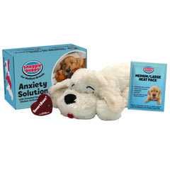 Snuggle Puppy original heartbeat toy packaging emphasizes durability for lasting dog comfort.