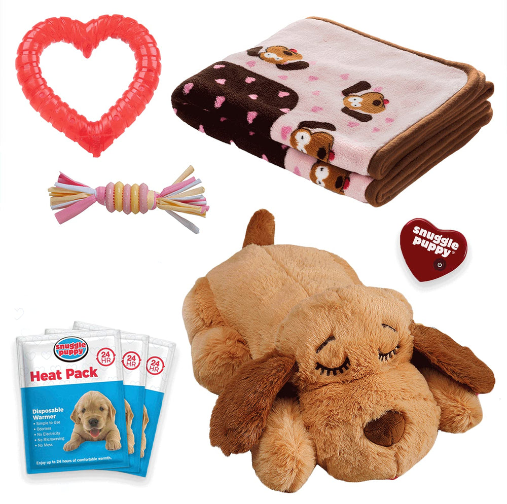 Snuggle Puppy Original Starter Kit with heartbeat calms anxious puppies during settling-in