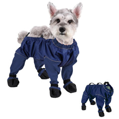 Snugrance waterproof dog boots front view shield paws from rain and mud.