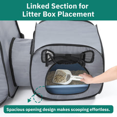 SNUVID portable cat playpen assembled with large play area for kittens.