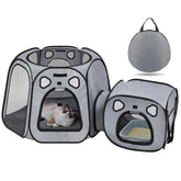 SNUVID portable cat playpen folded for easy storage and transport.