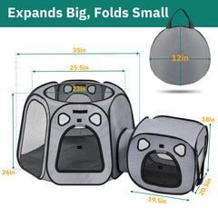 SNUVID two-zone design with litter kennel helps contain mess and odors.