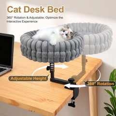 SoakSea cat bed for desk heavy-duty frame supports up to 50 lbs