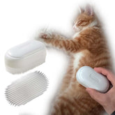 Soarexcelyy Soft Fur Cat Brush demonstrates hair-collection action for a cleaner home and calmer cats.