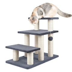 SOCATER dog stairs top view highlighting stable 20-inch height for easy bed access.