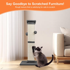 SOCATER scratching post reinforced middle structure and four screws for stability.