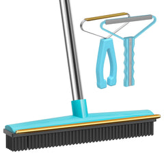 SOCCSO Carpet Rake with a 60-inch handle reaches large areas for efficient cleaning.