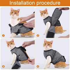 SoeKoa cat anxiety jacket back closure demonstrates secure fit for uninterrupted calm during travel