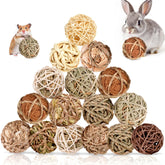 Sofier rabbit toy grass balls closeup showing natural textures for enrichment.