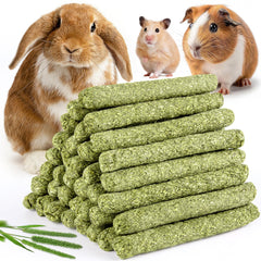 Sofier Timothy Hay Sticks box close-up highlighting natural ingredients and digestion support.