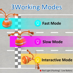 Sofolor motion-activated dog ball side view highlighting touch-triggered fun.