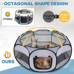 Soft Breathable Small Animal Playpen collapsible frame for quick setup.