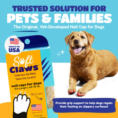 Soft Claws XXL green nail caps for dogs with secure fit and stability