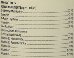 Sogeval S Adenosyl 225 tablets closeup — SAMe and NAC blend for detox support.