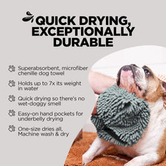Soggy Doggy towel dries quickly, helping keep homes fresh after adventures.