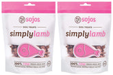 Sojos Simply Lamb front-view pack, grain-free dog treats for protein-rich rewards.