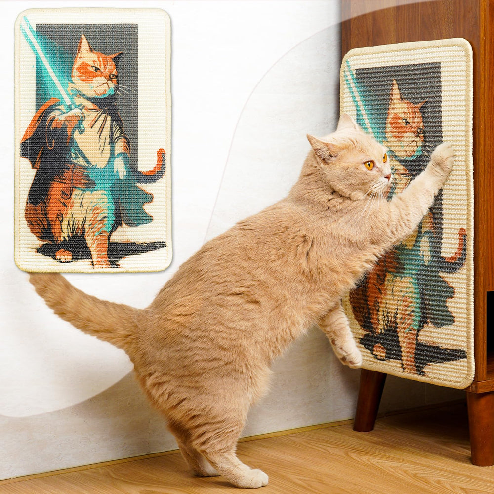 SOLDAY sisal cat wall scratcher with anti-slip backing protects furniture