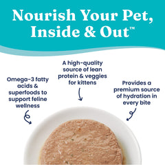 Solid Gold grain-free pate in bowl supports balanced nutrition for young cats