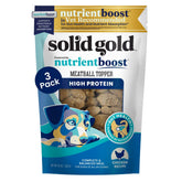 Solid Gold Meatball Topper chicken bites closeup showing protein-packed dog meals