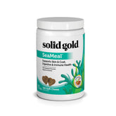 Solid Gold SeaMeal multivitamin chews bottle promoting daily pet wellness