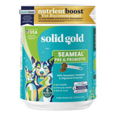 Solid Gold SeaMeal tub front view for dogs and cats promoting digestive wellness.