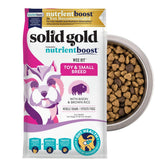 Solid Gold Toy & Small Breed dry dog food tiny bites bowl supports easy chewing for small dogs