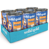 Solid Gold Weight Management wet dog food chicken-liver can featuring protein-rich dinner option