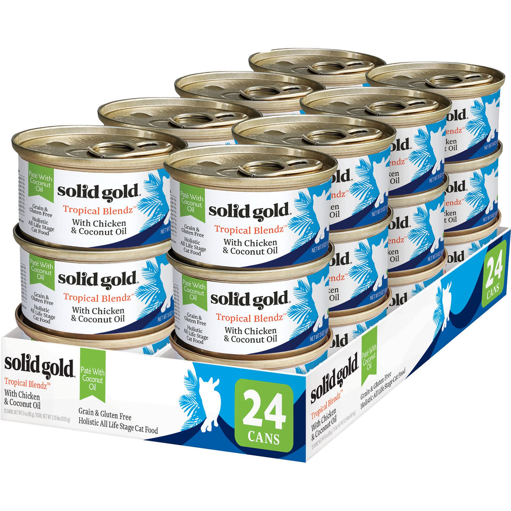 Solid Gold Wet Cat Food Pate real chicken texture, supports lean muscles and energy