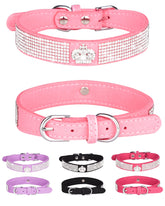 SOLMOONY bling dog collar pink crown rhinestone for daily walks.