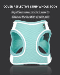 SOLMOONY dog harness pink XS includes reflective strip for safer night strolls.