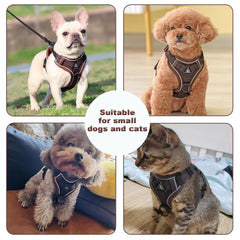 SOLMOONY small dog harness side view with breathable mesh for year-round comfort.