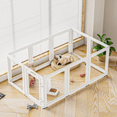 SOLOWINNER clear puppy playpen assembly mode for quick setup and modular layout.