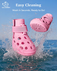 SOLOWINNER dog shoes are easy to put on and take off for fast trips.
