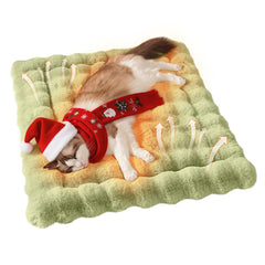 SOMAHE cat bed plush green faux fur closeup highlights cozy texture for restful sleep