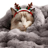 SOMAHE cat blanket on couch shows plush fur for cozy lounging