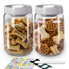 Somkaco airtight treat jar with lids keeps snacks fresh and organized.