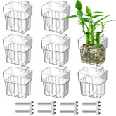 SONGFANGXI 4pcs clear aquarium plant holder pack showing easy mounting and secure side attachment.