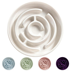 Soniuong ceramic slow feeder dog bowl 1.5 cups, promotes mindful eating for small to medium dogs.