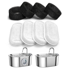 SOOFPET cat fountain filters 8-pack carbon and foam for cleaner water taste