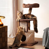 Sopapets 40-inch cat tree base shows solid wood stability for safe indoor play