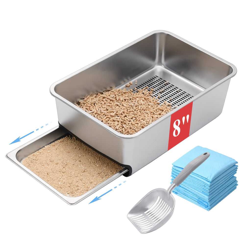 Sorstrem 8in pull-out sifting litter box top view showing ample space