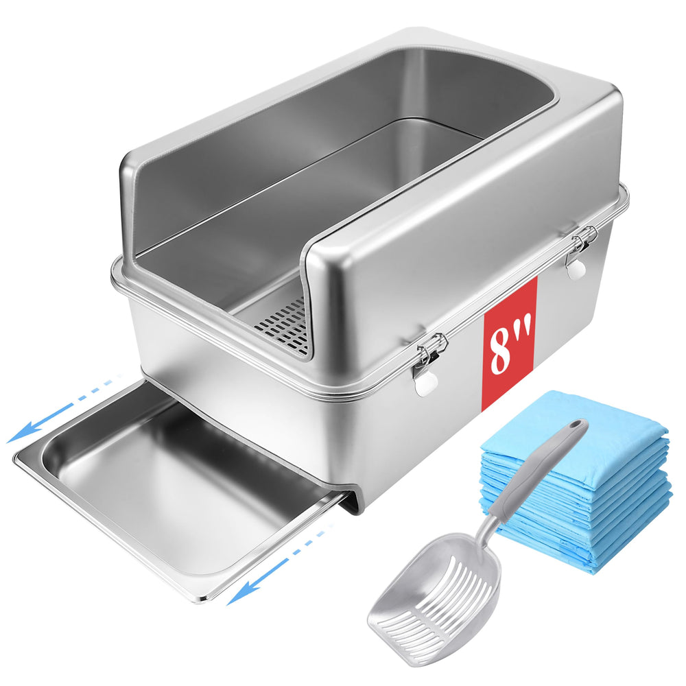 Sorstrem 8in sifting box top view with pine pellets showing easy waste separation.