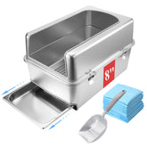 Sorstrem 8in sifting box top view with pine pellets showing easy waste separation.