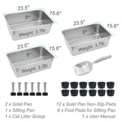 Sorstrem 8-inch sifting litter box top-down view demonstrates efficient waste separation.