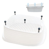 Sorstrem raised foot pads front view shows lifted litter box for stability.