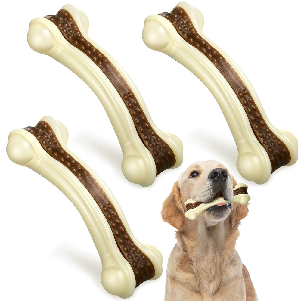 Sosation 3Pack chew toys large curved bone guides intense chewing and dental-cleaning during play