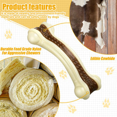 Sosation bone-shaped toy held by paw, comfortable grip for dogs during chewing sessions.